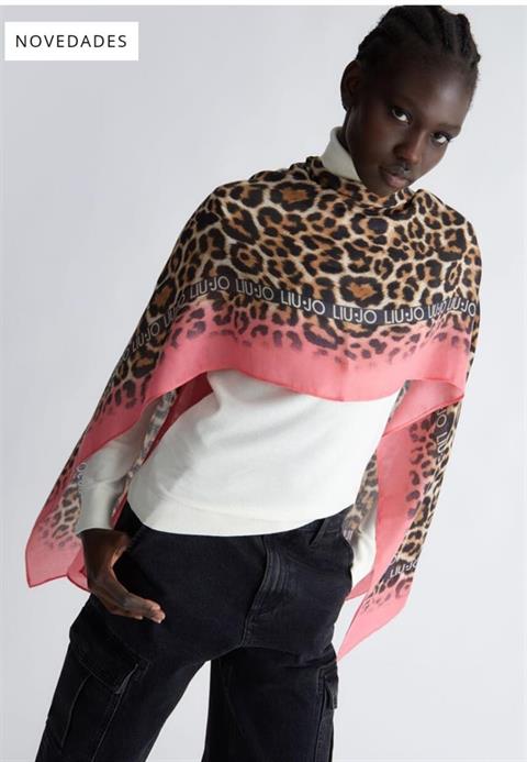 LIU-JO 3129 STOLA ESTAMPADO ANIMAL RASO LOGO