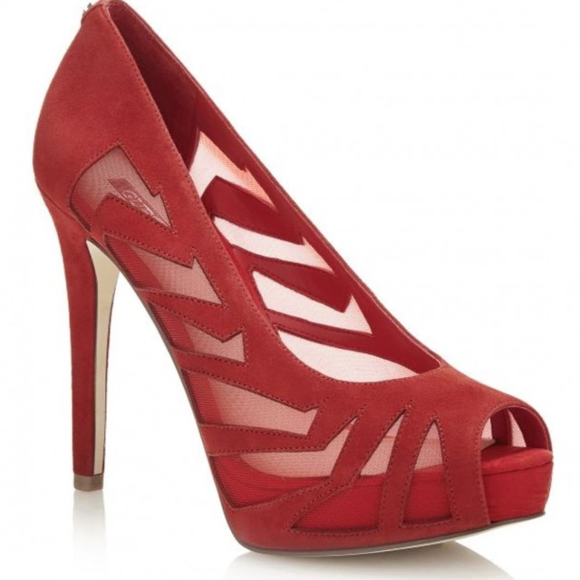 GUESS SUE07 PEEP TOE ROJO