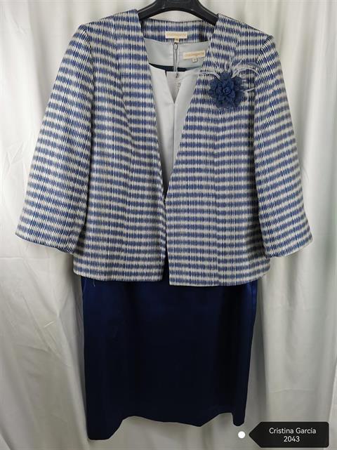 RAGUSA 2043 CONJUNTO VESTIDO COMB. ESCOTE V MAS CHAQUETA
