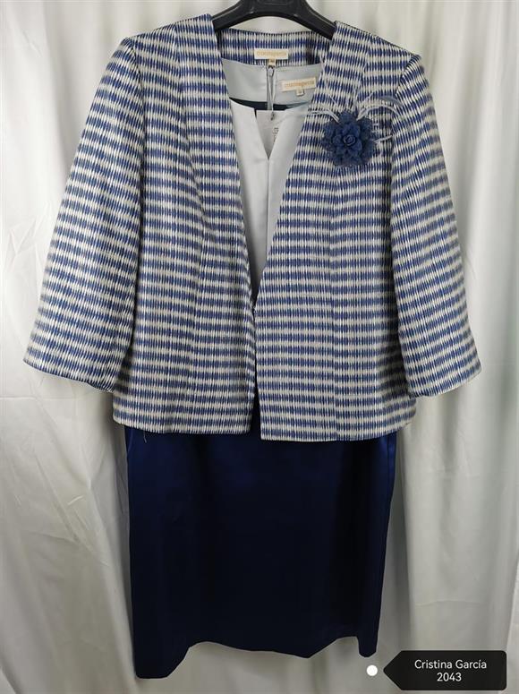 RAGUSA 2043 CONJUNTO VESTIDO COMB. ESCOTE V MAS CHAQUETA