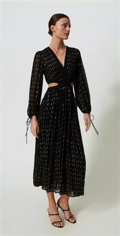 TWINSET 2170 VESTIDO LARGO DE GEORGETTE CON BORDADO