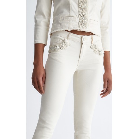 LIU-JO 3228 PANT UP.BORDADO NATURAL 2