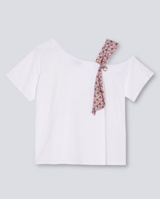 LIU JO WA2075J9125 CAMISETA CHICA BLANCA TEX GEOMETRIC