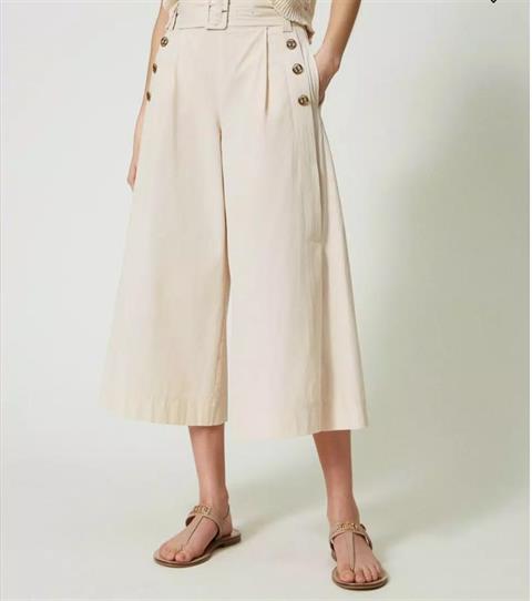 TWINSET 2053 PANTALON CROPPED DE POPELINA