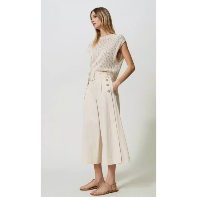 TWINSET 2053 PANTALON CROPPED DE POPELINA
