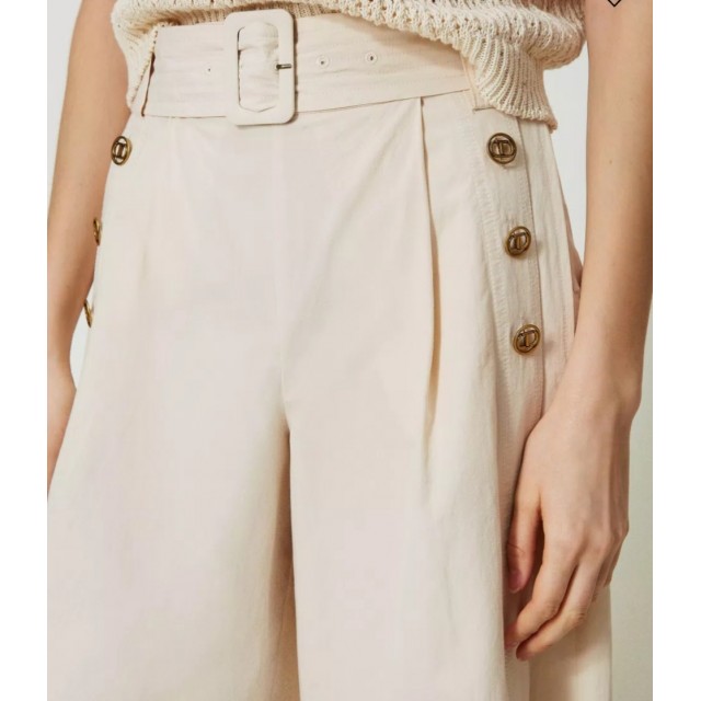 TWINSET 2053 PANTALON CROPPED DE POPELINA