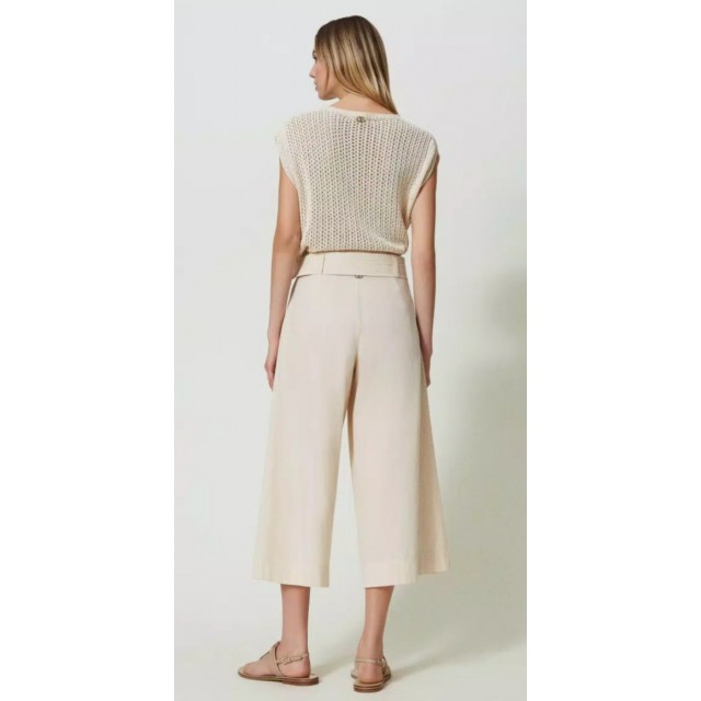 TWINSET 2053 PANTALON CROPPED DE POPELINA