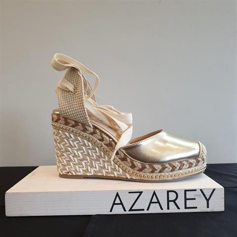 AZAREY 459G449/184 ALPARGATA CUÑA YUTE PALA METALIZADA P. PIEL