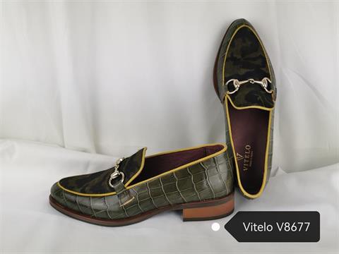 VITELO 8677 MOCASIN PIEL  PELO CAMUFLAJE HEBILLA