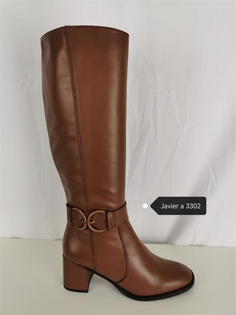 JAVIERA 3302 SABANA CUERO. BOTA CAÑA ALTA HEBILLA