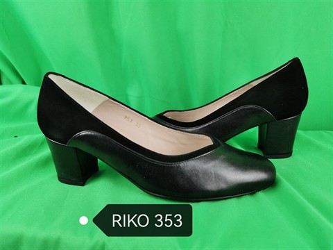 RIKO 353 ZAPATO  VESTIR COMBINADO TACON CUADRADO