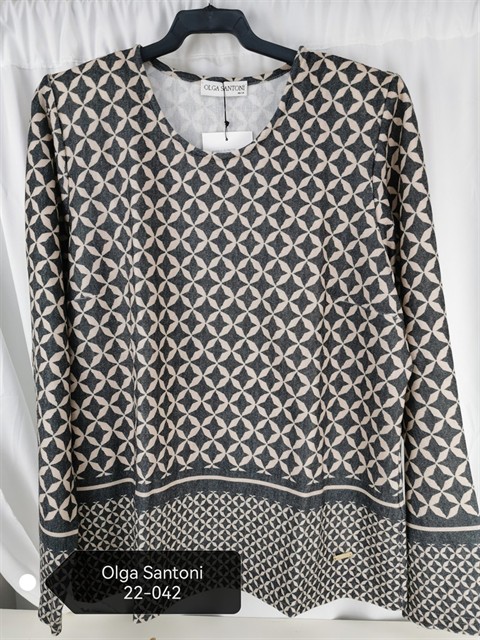 OLGA S 042T25 CAMISETA C R ML DIBUJO HORTENSIA