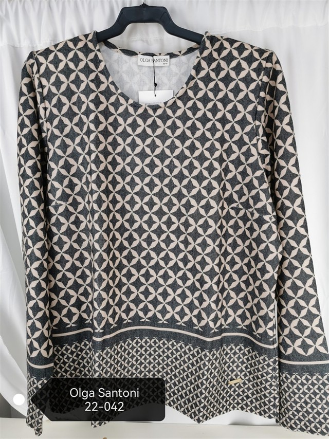 OLGA S 042T25 CAMISETA C R ML DIBUJO HORTENSIA