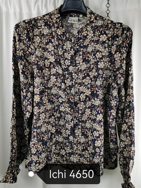 ICHI 4650 BLUSA CUELLOSUBIDO BOTON OCULTO