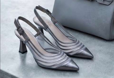 AZAREY  613 ZAPATO DESCALZO REJILLA  TACON ALTO